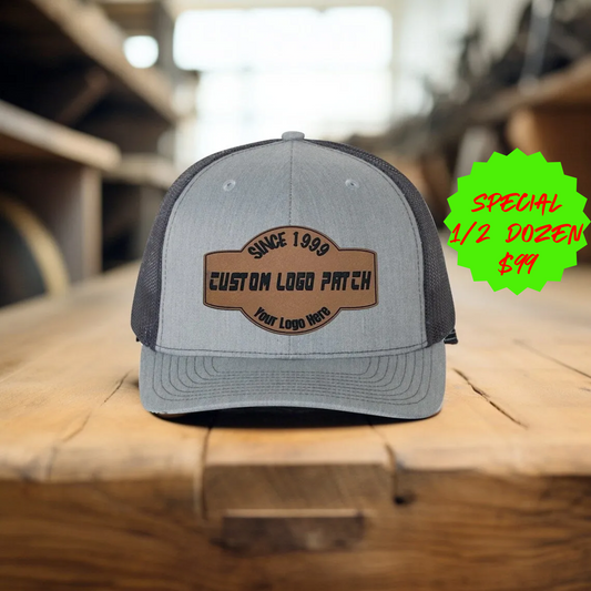 Special: 6 Custom Leather Patch Richardson 112 Trucker Hats