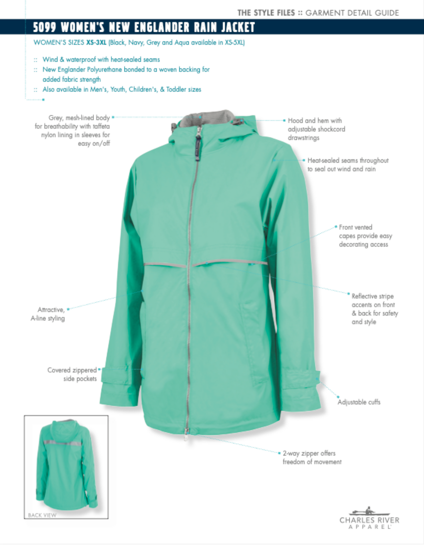 Custom Monogrammed WOMEN'S NEW ENGLANDER® RAIN JACKET 5099