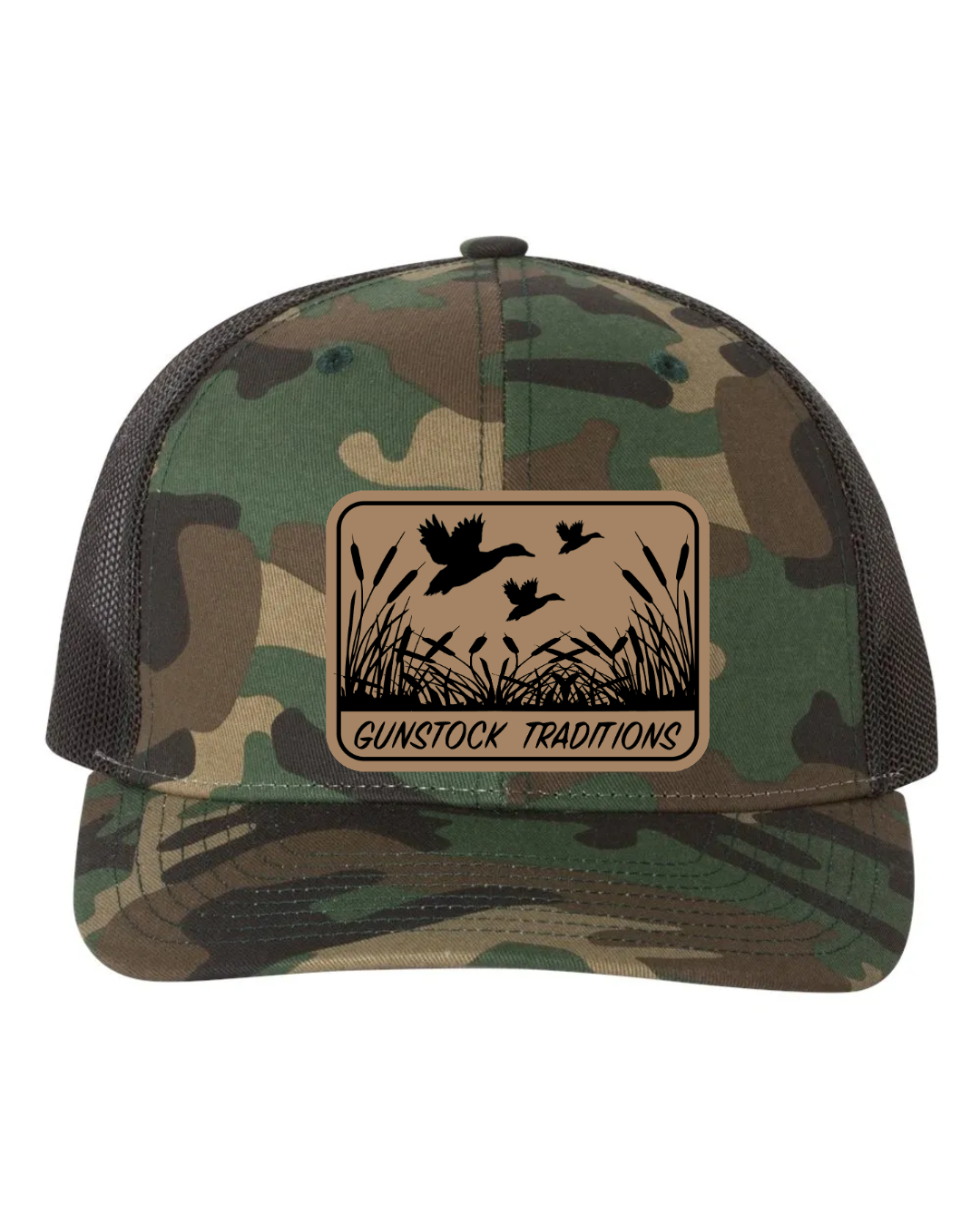 Ducks In Flight Leather Patch Richardson 112 Trucker Hat