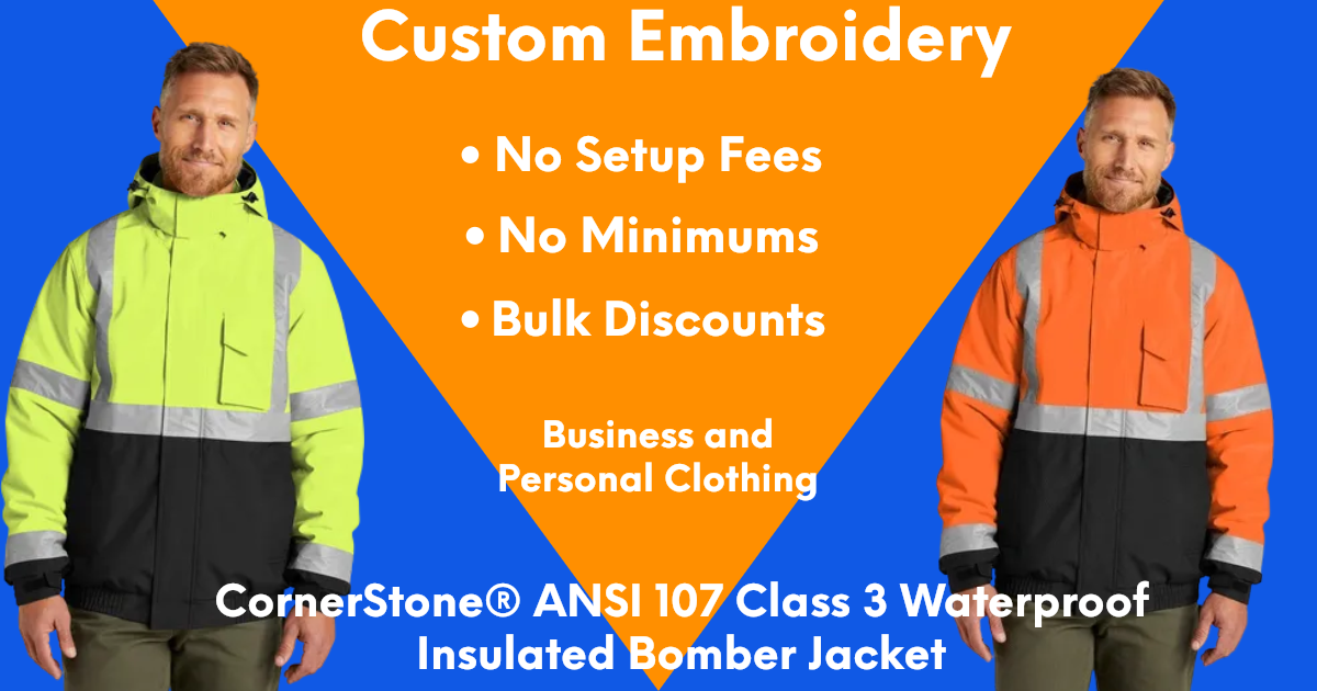 Custom Embroidered CornerStone® ANSI 107 Class 3 Waterproof Insulated Bomber Jacket