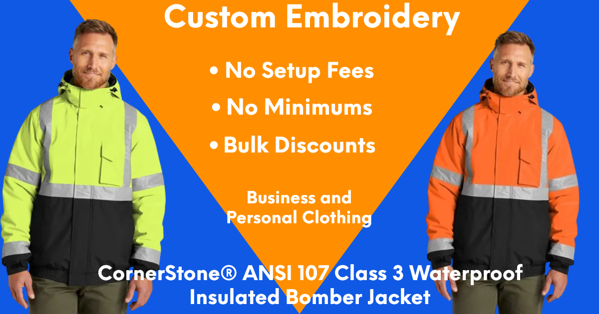 Custom Embroidered CornerStone® ANSI 107 Class 3  Waterproof Insulated Bomber Jacket