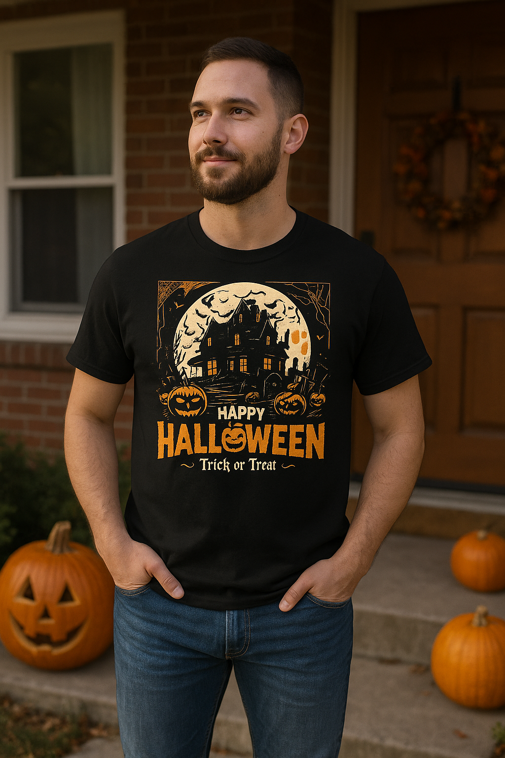 Halloween Haunted House Shirt | Trick or Treat Pumpkin T-Shirt