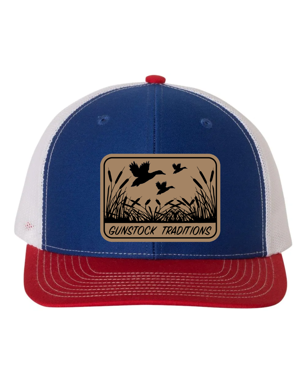 Ducks In Flight Leather Patch Richardson 112 Trucker Hat