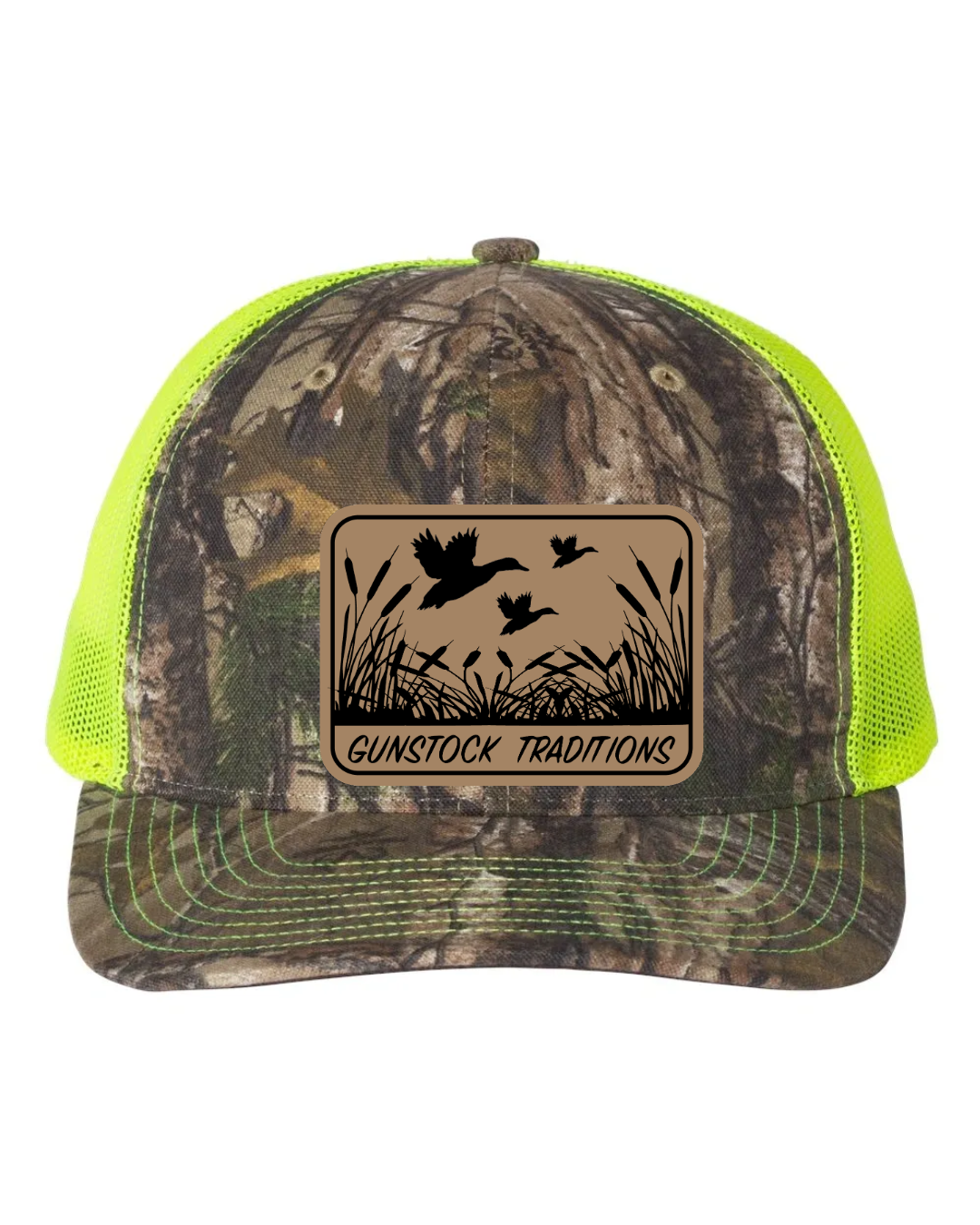 Ducks In Flight Leather Patch Richardson 112 Trucker Hat