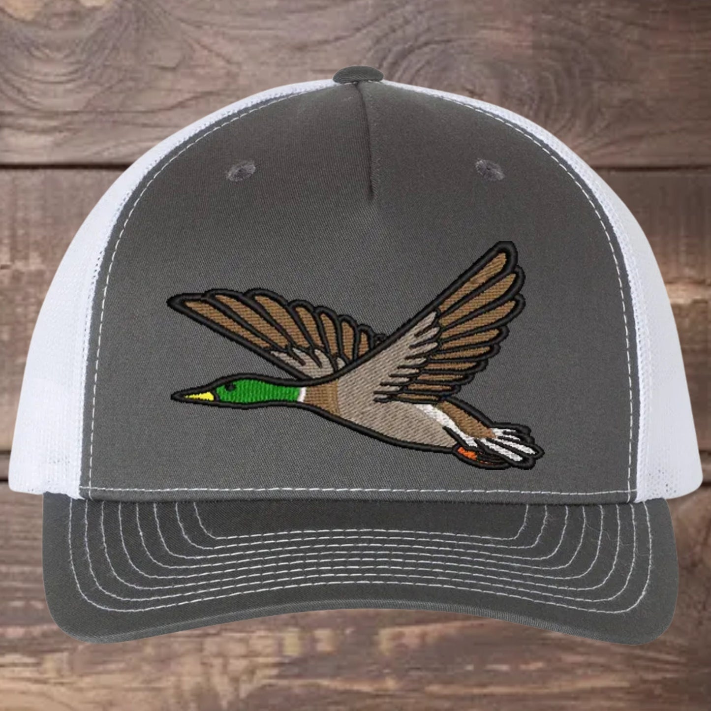 Mallard Duck Embroidered Richardson 112FP Trucker Cap - Outdoor Wildlife Hat - Mallard - Duck Hunting - Hunter gift-Duck Camo