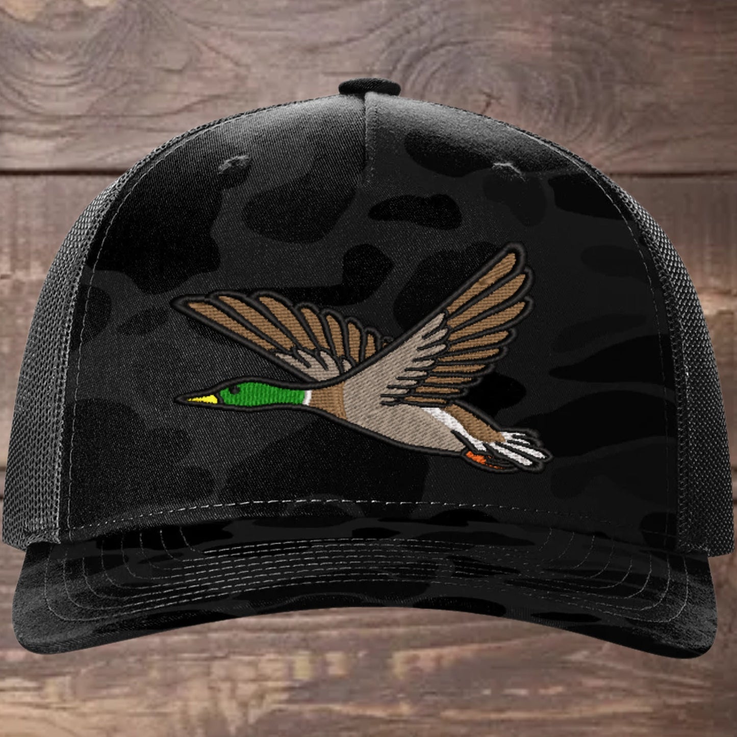 Mallard Duck Embroidered Richardson 112FP Trucker Cap - Outdoor Wildlife Hat - Mallard - Duck Hunting - Hunter gift-Duck Camo