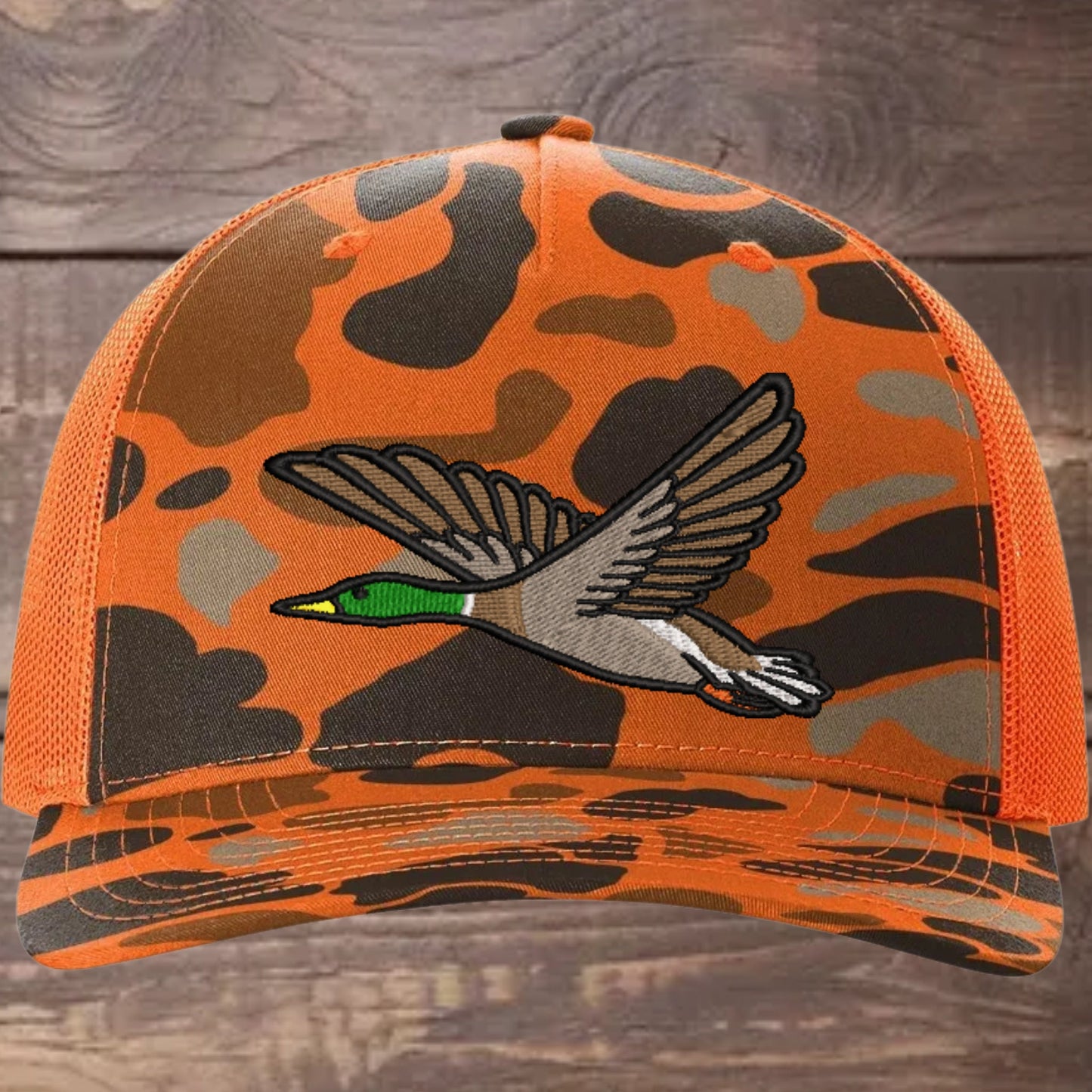 Mallard Duck Embroidered Richardson 112FP Trucker Cap - Outdoor Wildlife Hat - Mallard - Duck Hunting - Hunter gift-Duck Camo