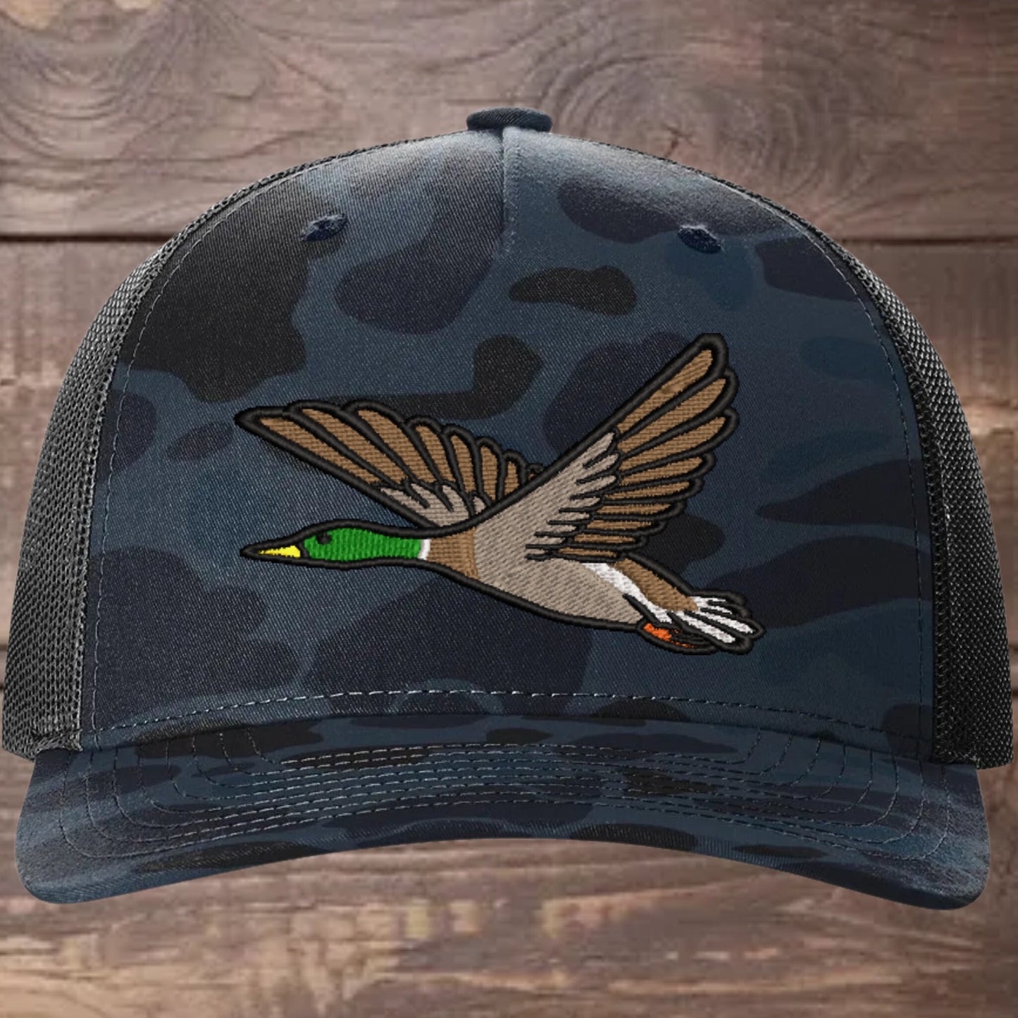 Mallard Duck Embroidered Richardson 112FP Trucker Cap - Outdoor Wildlife Hat - Mallard - Duck Hunting - Hunter gift-Duck Camo