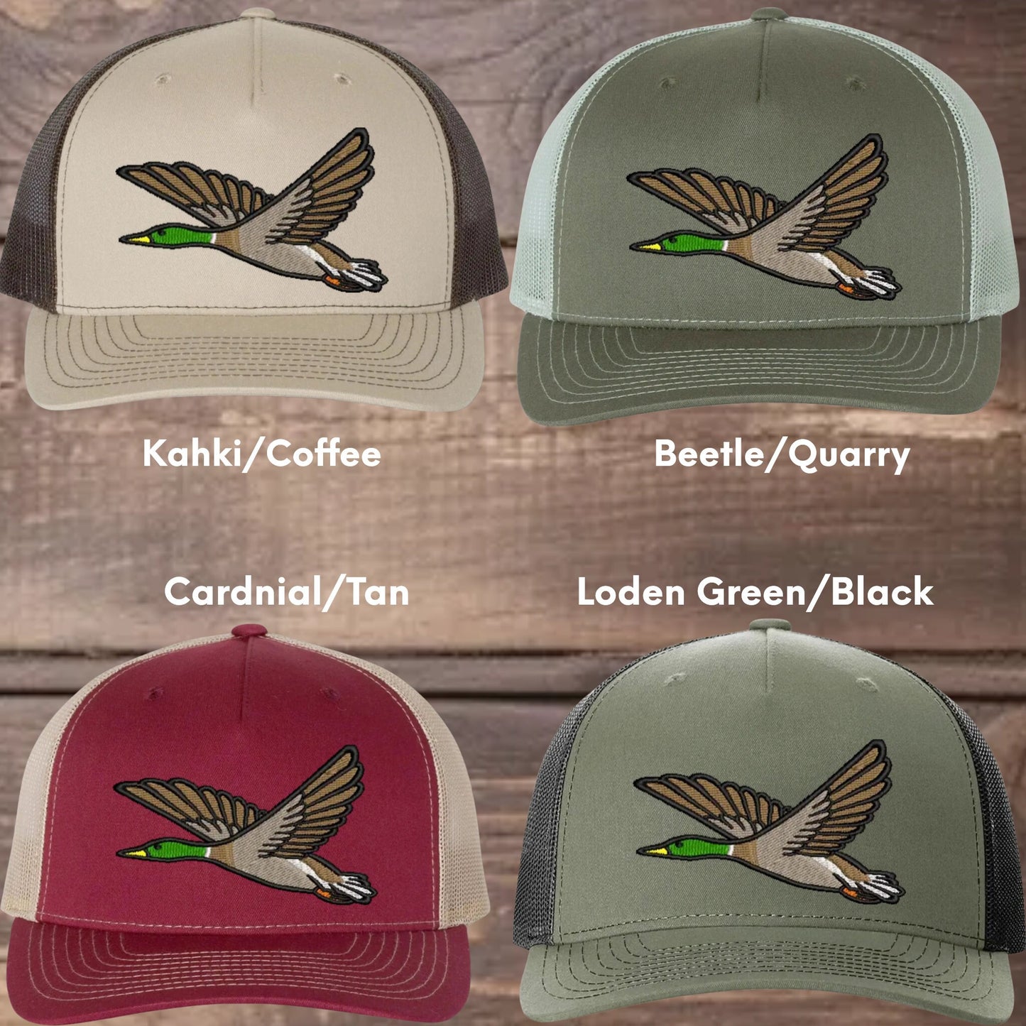 Mallard Duck Embroidered Richardson 112FP Trucker Cap - Outdoor Wildlife Hat - Mallard - Duck Hunting - Hunter gift-Duck Camo