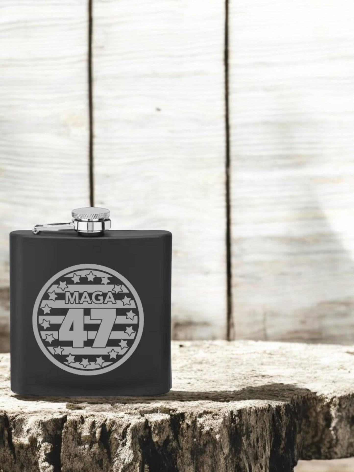 President Trump Design / Engraved 6oz Metal Flask / Personalized Political Gift / Man Cave Decor / Custom Engraved Keepsake / Trump Merch