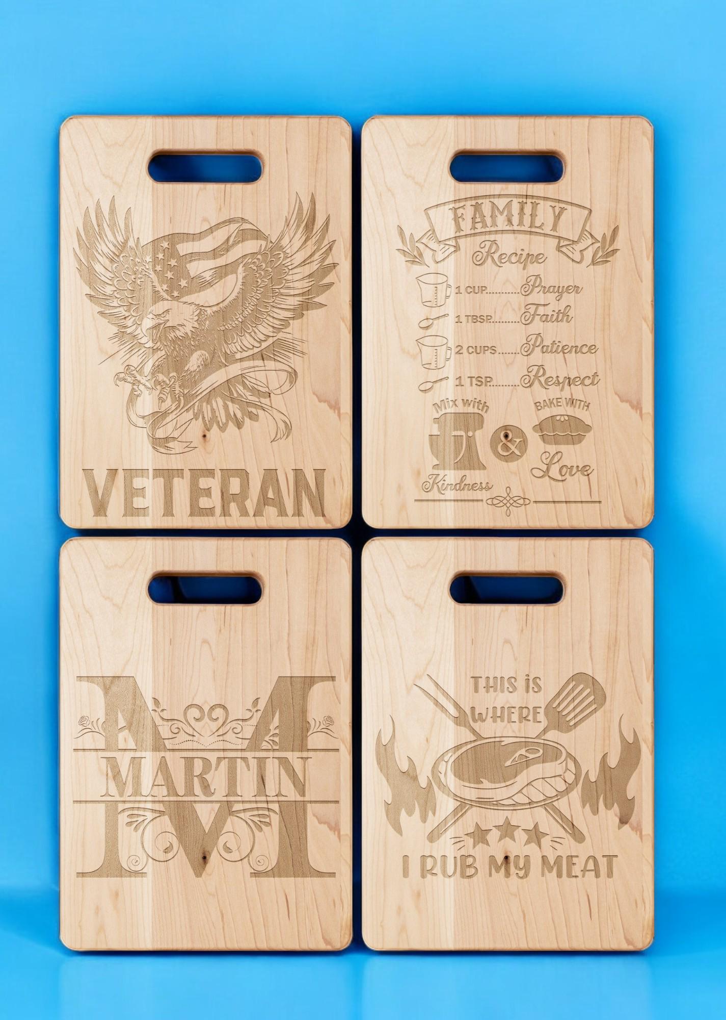 Personalized Maple Cutting Board - Handcrafted Solid Wood - Laser Engraved - Durable & Stunning - Custom Kitchen Decor Gift - Made in USA