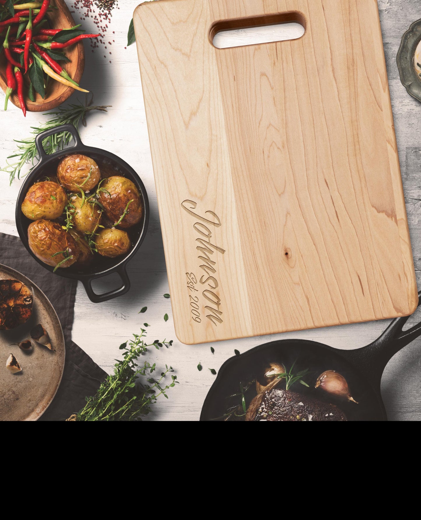 Personalized Maple Cutting Board - Handcrafted Solid Wood - Laser Engraved - Durable & Stunning - Custom Kitchen Decor Gift - Made in USA