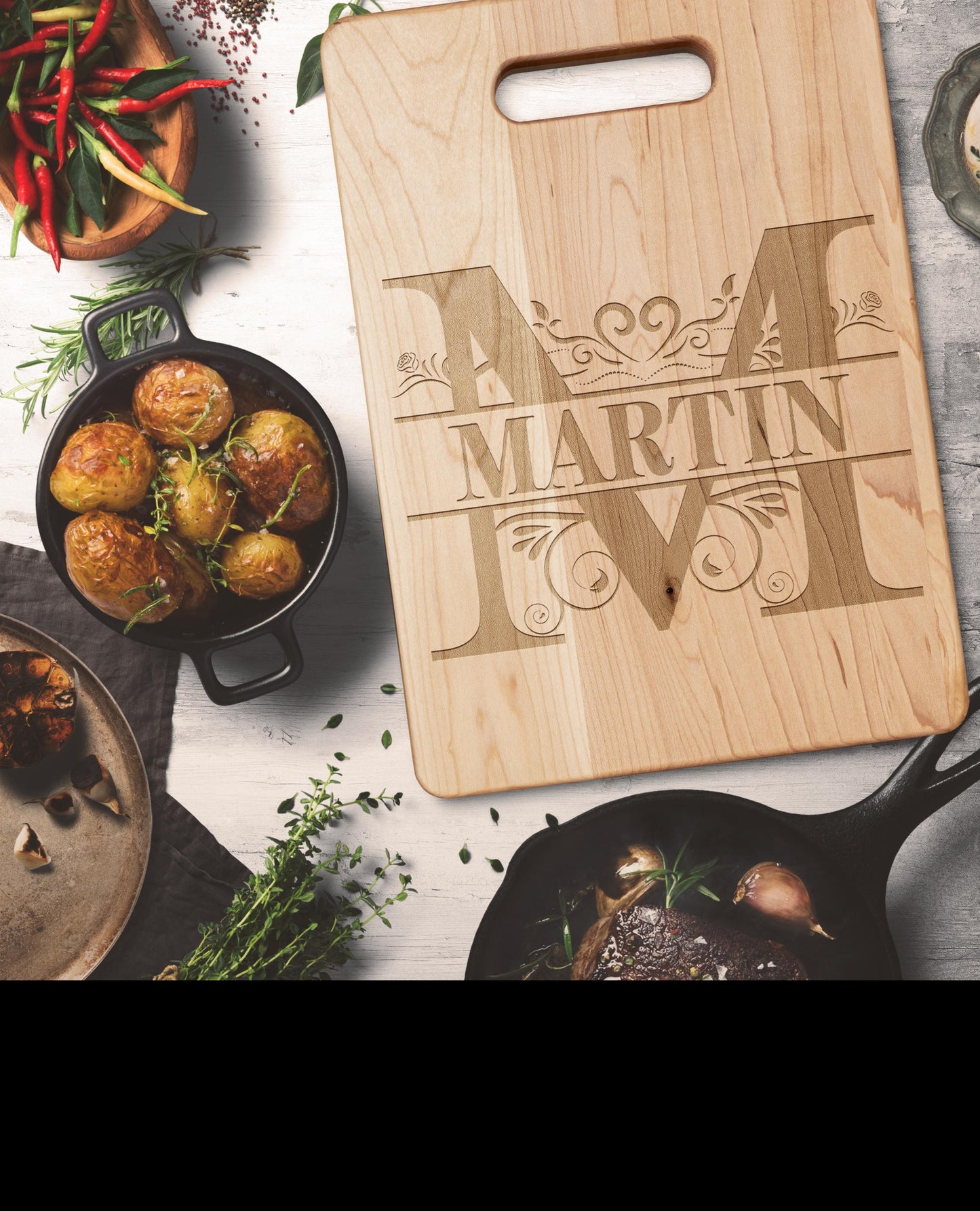 Personalized Maple Cutting Board - Handcrafted Solid Wood - Laser Engraved - Durable & Stunning - Custom Kitchen Decor Gift - Made in USA