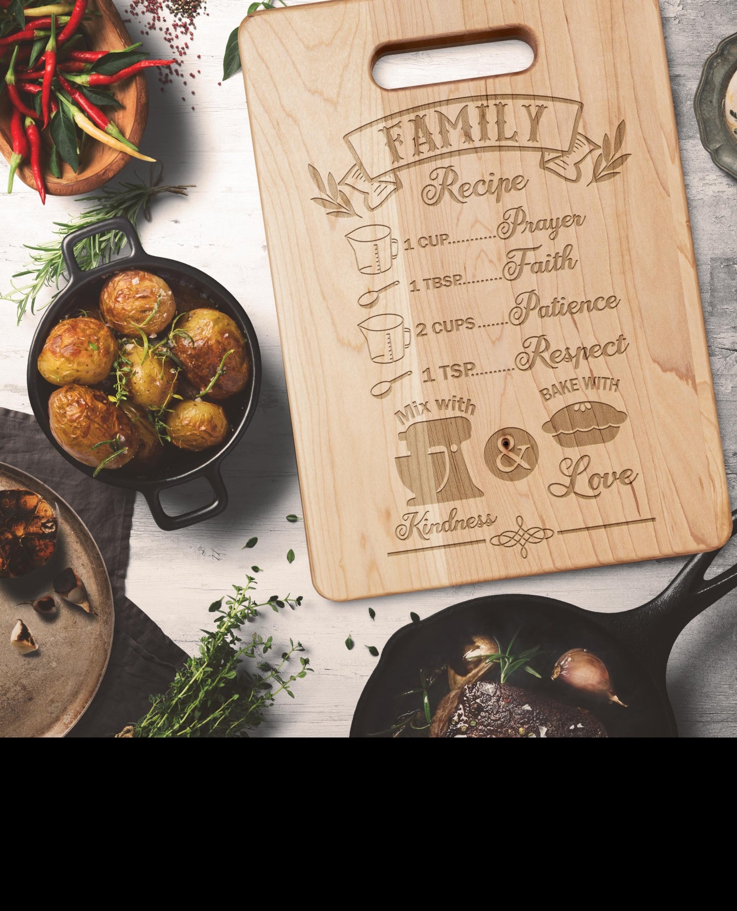 Personalized Maple Cutting Board - Handcrafted Solid Wood - Laser Engraved - Durable & Stunning - Custom Kitchen Decor Gift - Made in USA