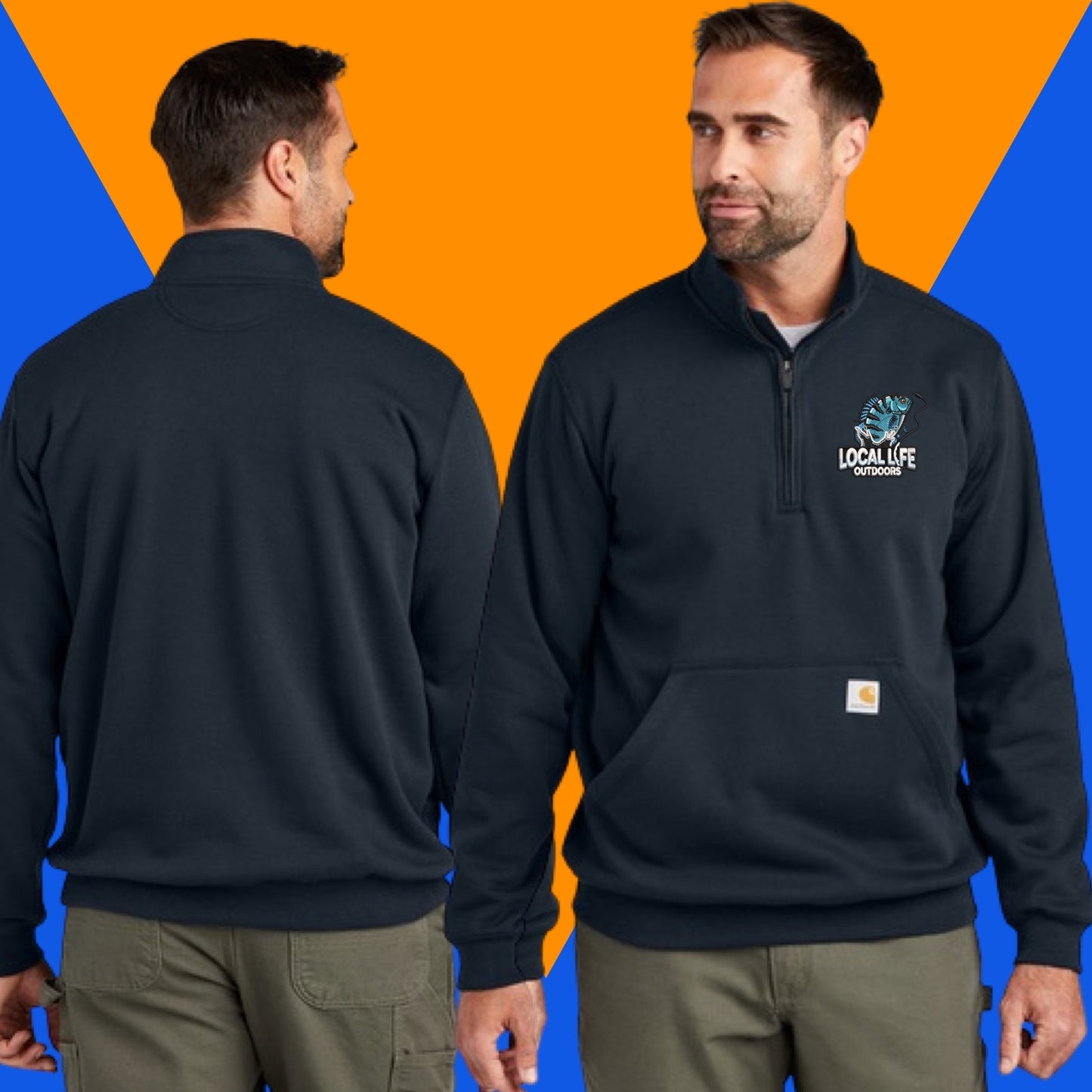 Custom Embroidered Carhartt Midweight 1/4-Zip Mock Neck Sweatshirt - Personalized Logo Sweatshirt