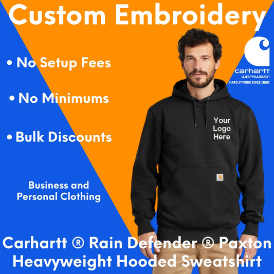 Custom Embroidered Carhartt® Rain Defender® Paxton Heavyweight Hoodie - Water-Repellent - Personalized Logo Hoodie