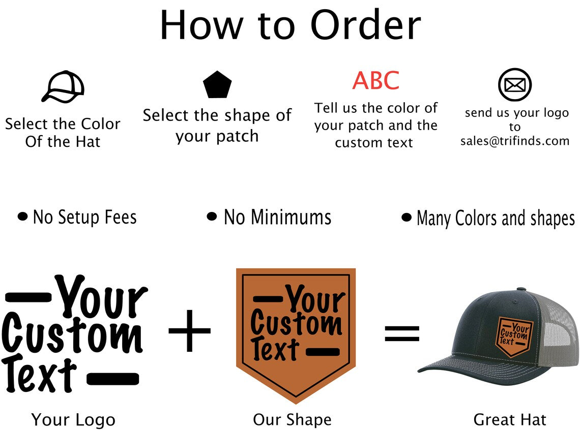 Custom Leather Patch Richardson 112 Trucker Hat