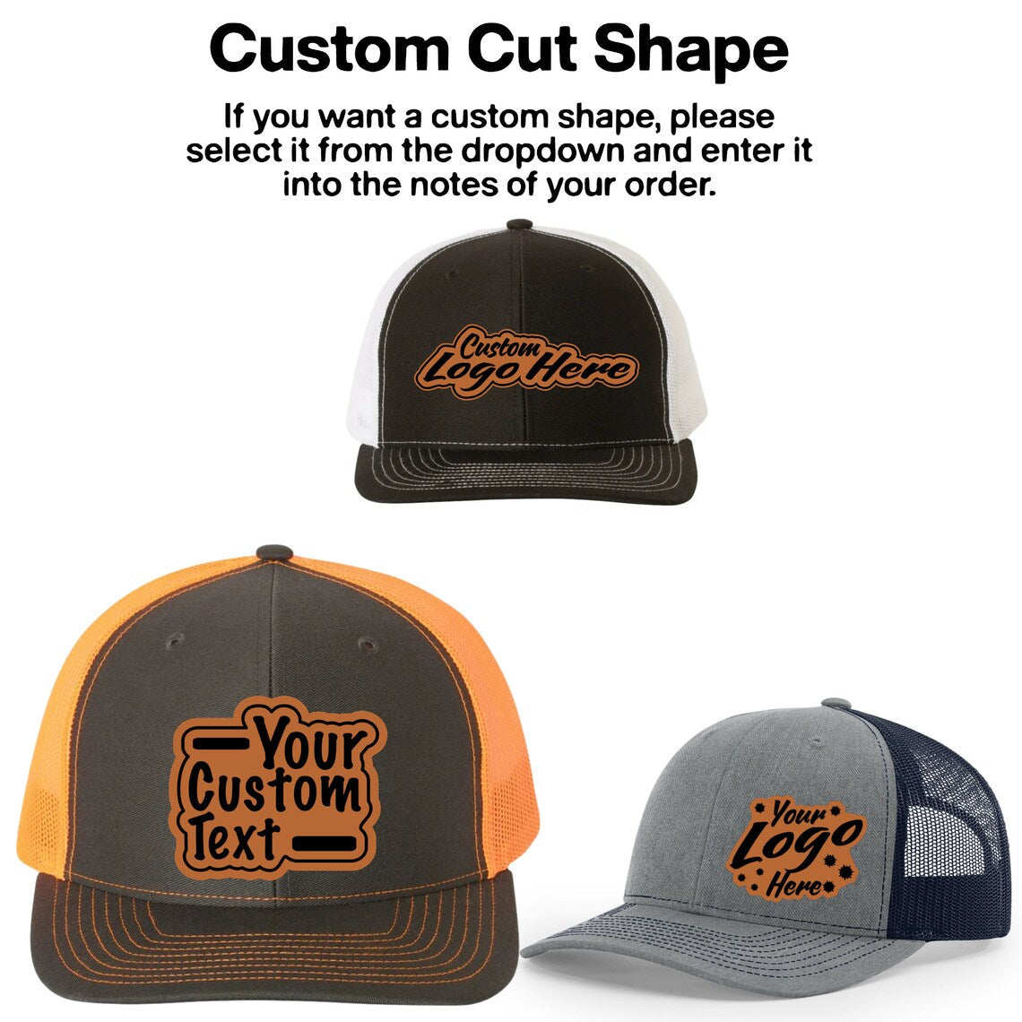 Custom Leather Patch Richardson 112 Trucker Hat