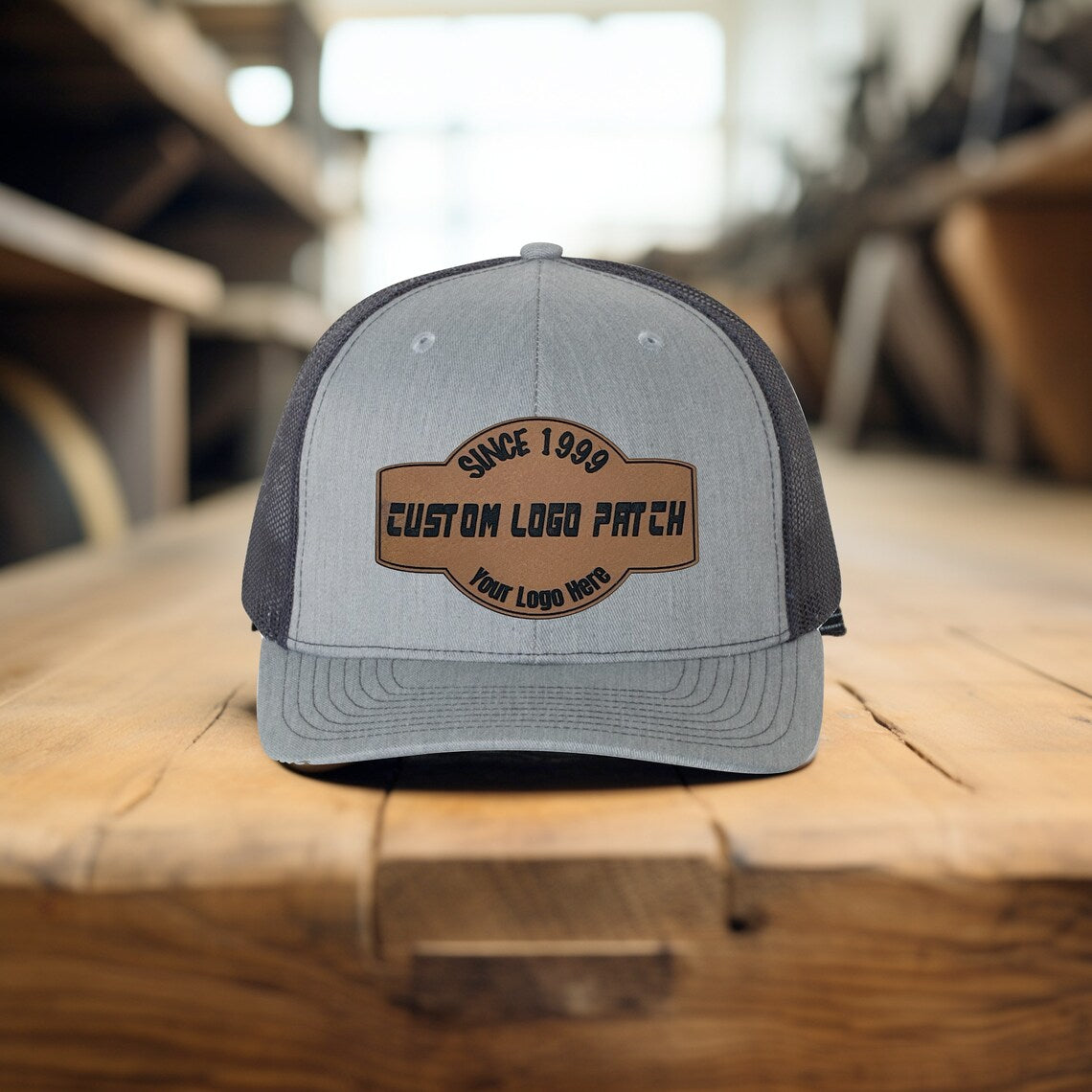 Custom Leather Patch Richardson 112 Trucker Hat