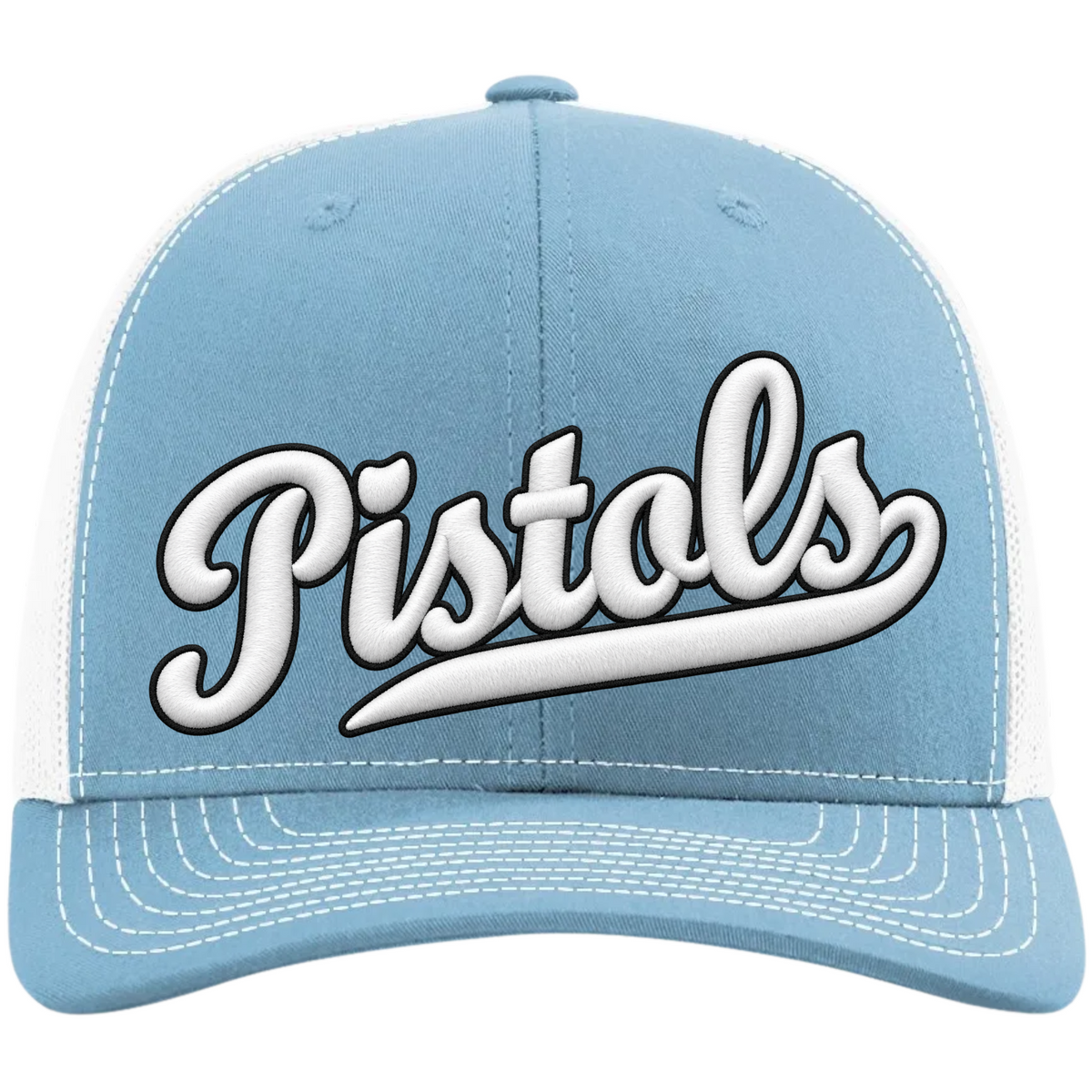 Carolina Pistols #D Puff Embroidered Fast Pitch Softball Hats