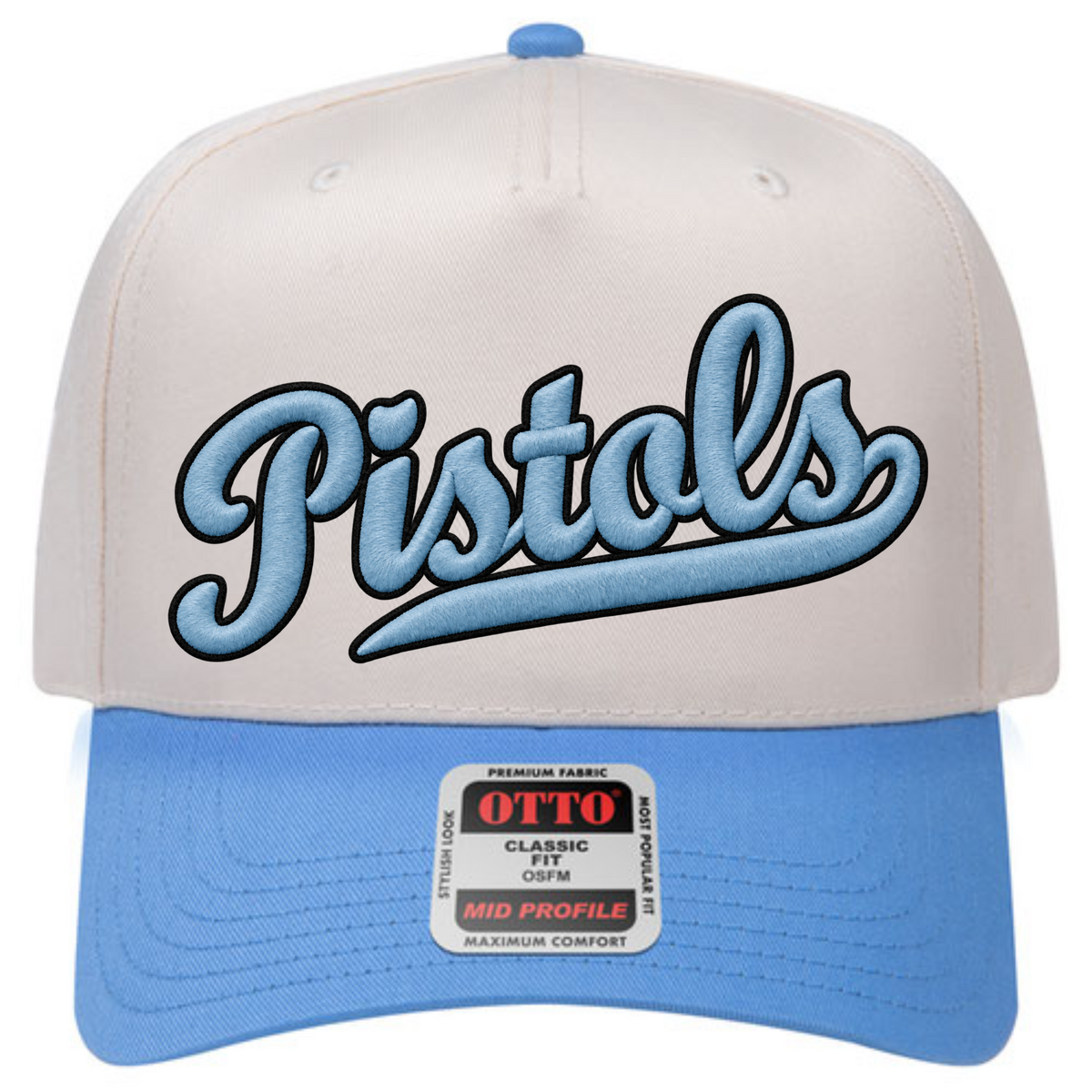 Carolina Pistols #D Puff Embroidered Fast Pitch Softball Hats