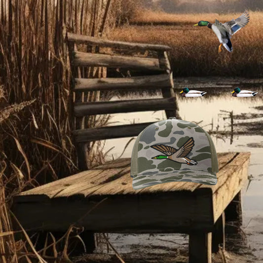 Mallard Duck Embroidered Richardson 112FP Trucker Cap - Outdoor Wildlife Hat - Mallard - Duck Hunting - Hunter gift-Duck Camo